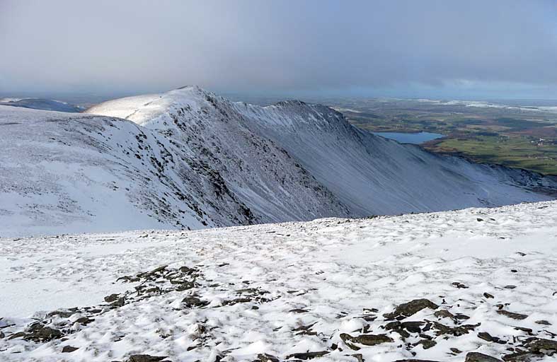 Longside Edge from Carlside Col in Snow
